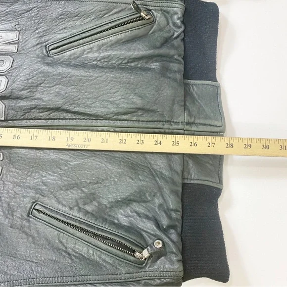 Harley Davidson 100th Anniversary Leather Bomber Jacket Size Medium - Picture 5 of 12